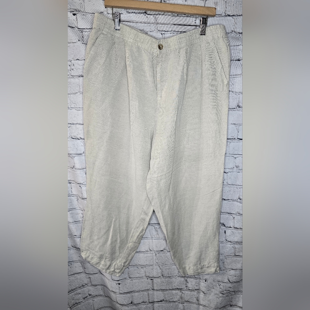 Madewell | Linen Blend Elastic Waist Track Trousers in Natural XL‎